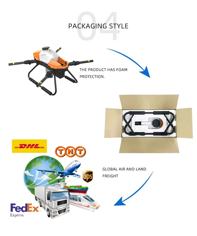 wheelbase foldable EFT G06 6L 6KG agricultural spray  frame  quadcopter drone with camera