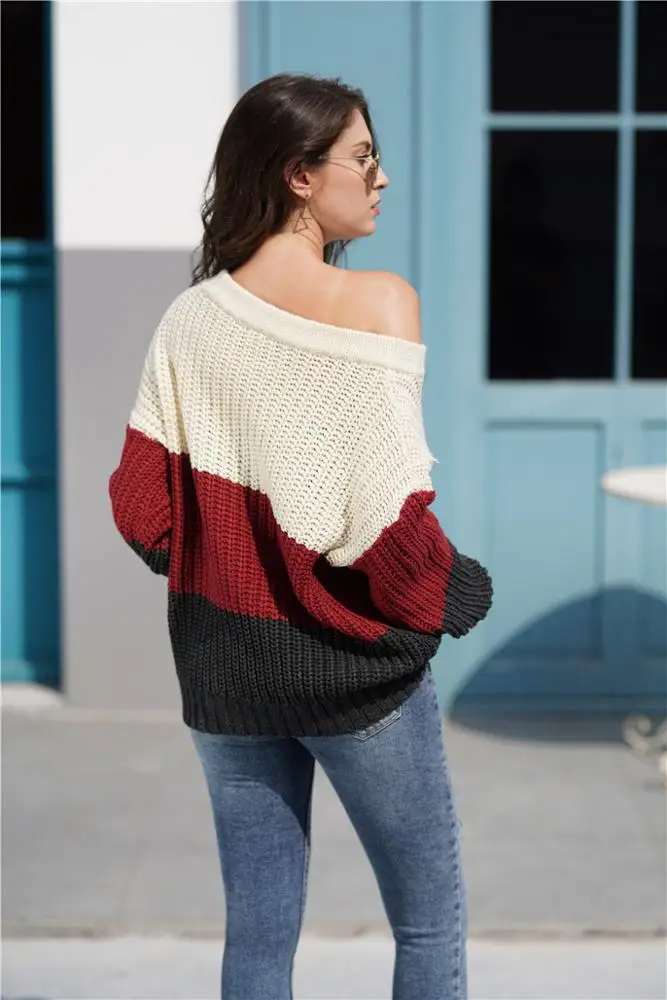 
Custom Lady Womens Off Shoulder Sweater Batwing Sleeve Loose Oversized Pullover Knit Jumper 