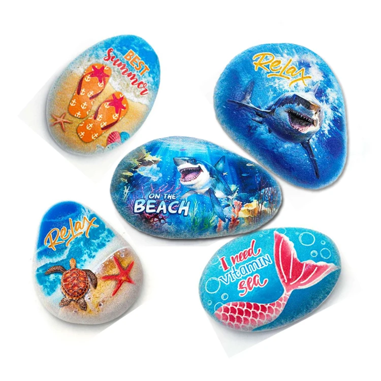 Custom resin beach underwater world ocean park souvenir coral reef turtle fridge magnet