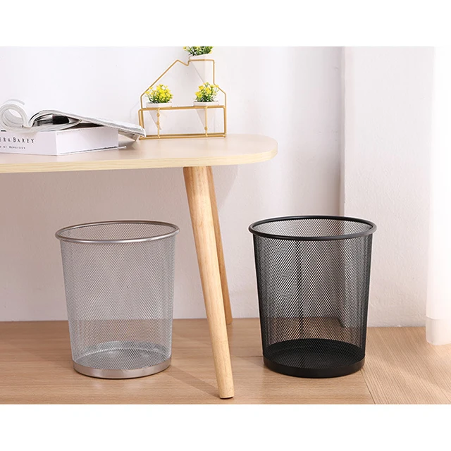 Household Metal Wire Mesh Trash Bin Open Top Office Waste Paper Basket