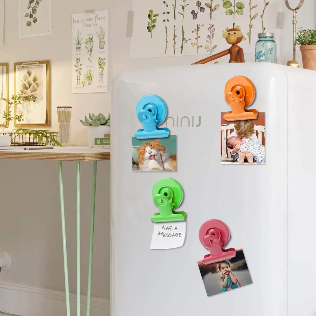 Color Paint Color Metal Magnet Clip Refrigerator Decoration Record Memory Photo Clip Office Whiteboard Magnet Clip