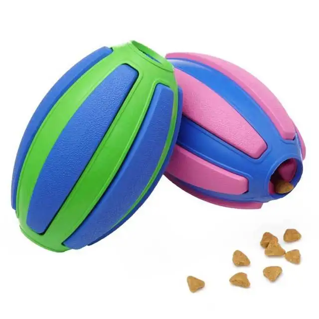  Natural Rubber Durable Grinding Teeth Pet Dog Chew Toys Rugby