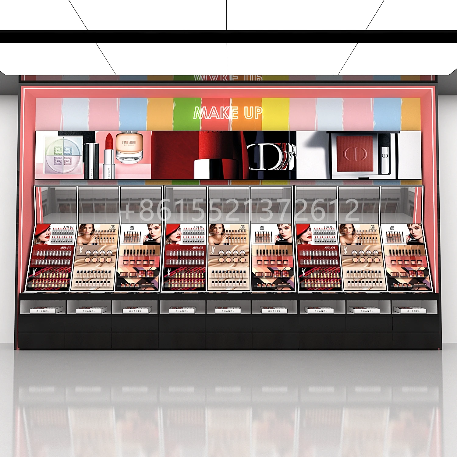 Beauty salon shelves Cosmetics display Makeup cabinet Lipstick stand holder Beauty Cosmetics Perfume store shelf