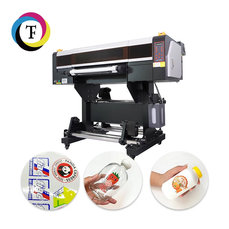 A1 60cm UV DTF Printer With Laminator DTF Impresora De UV Led Light Roll To Roll Multi Colour UV DTF Crystal Logo Printer