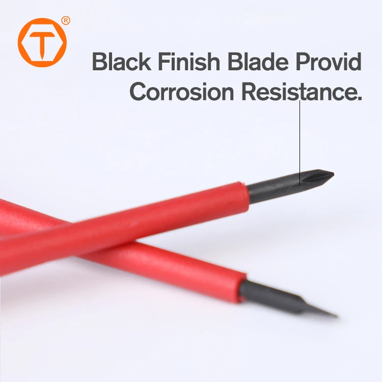 6pcs 1000v precision insulated vde screwdriver set with black tip magnetic