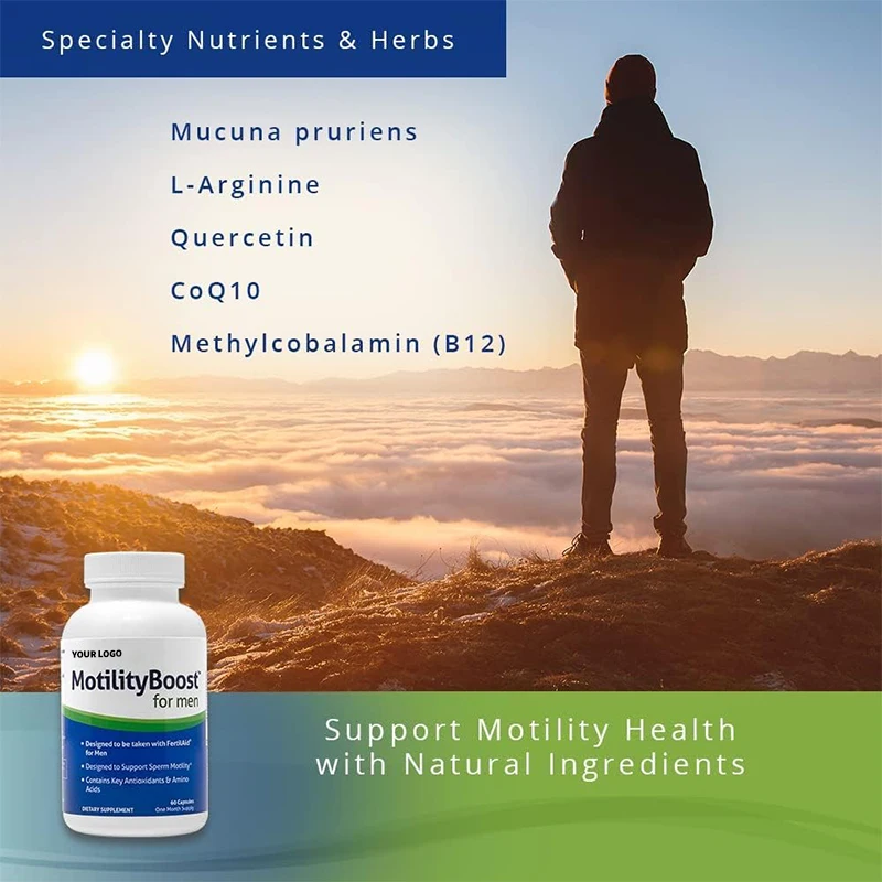 Private Label Motility Boost for Men Male Fertility Supplement For Motile Strength Prenatal For Him