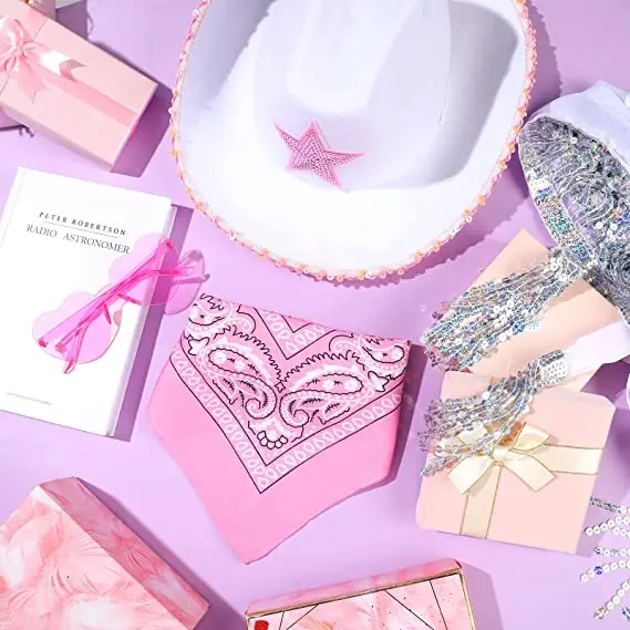 4 Pcs Cowgirl Costume Outfits for Women Cowboy Bachelorette Hat  Skirt Heart Shape Glasses Disco Bachelorette Party Accessories