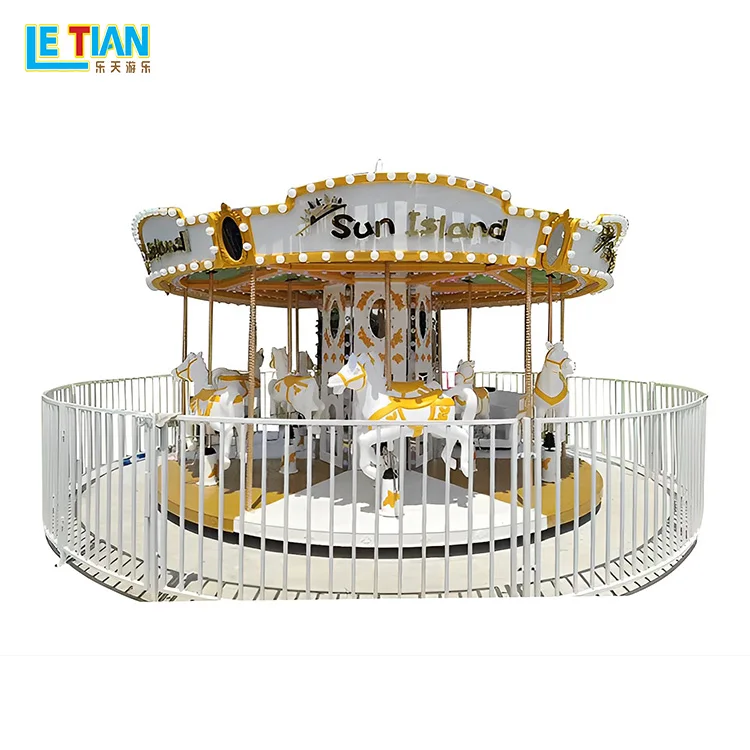 Buy a electric modern white carousel ride fairground merry go round carousel for sale