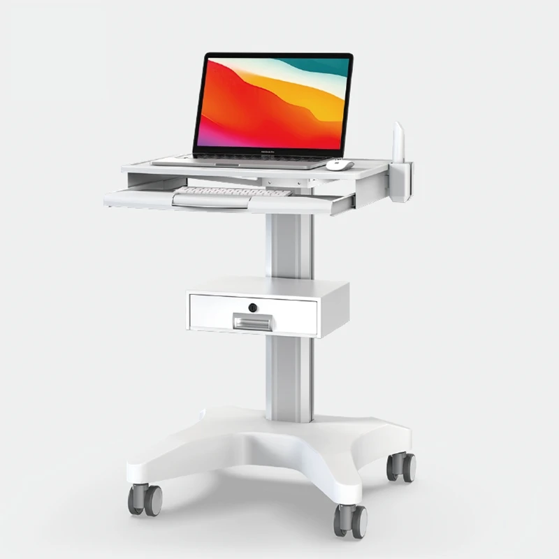 Dental Cart with Oral Scanner Instrument Shelf Laptop Use with Keyboard Medical Trolley for Dental Clinic