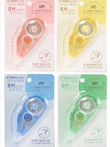 New School Office Stationery  transparent pet customized colored plastic 20M kids student Correction Tape manufacturer