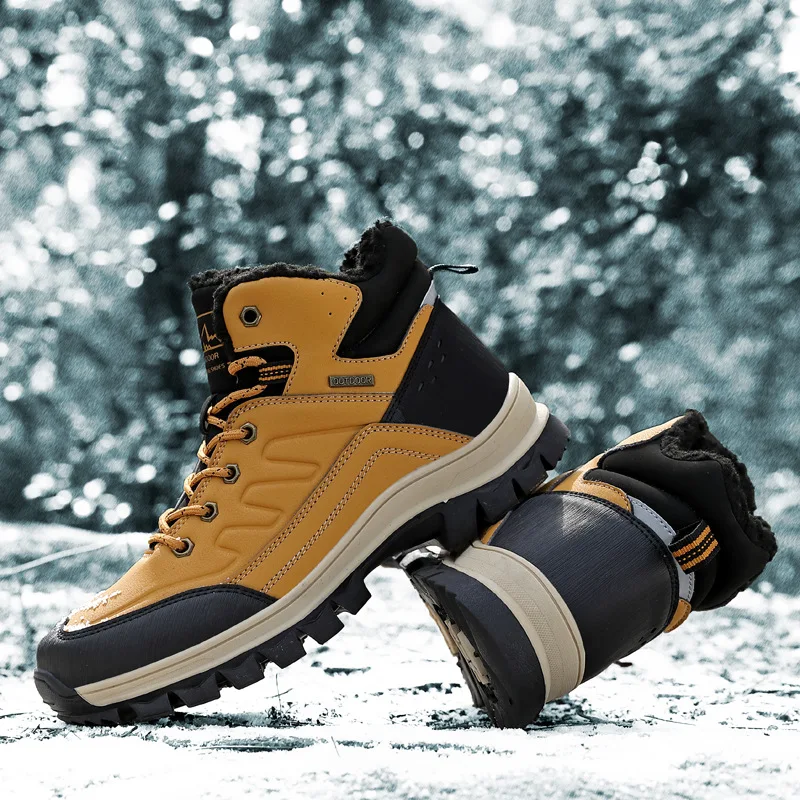 
In Stock Suede Pu Leather Anti Slip Wearable Safety Work Boot Hiking Men Waterproof Shoes For Men Outdoor 