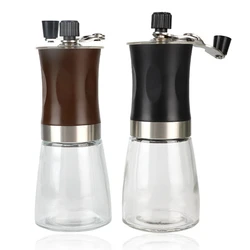 Household Small Portable Hand Crank Multifunction Professional Conical Glass Coffee Grinder