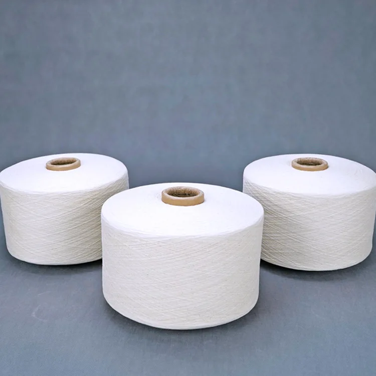 High quality comfortable stock white 100% raw cotton yarn compact