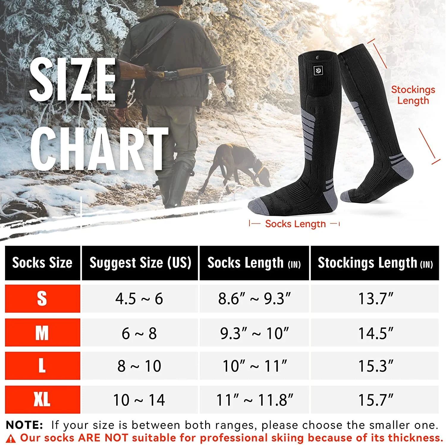 Best Winter Electric Heated Supply Socks With Battery APP Remote Control Socks for Skiing Hunting Motorcycle