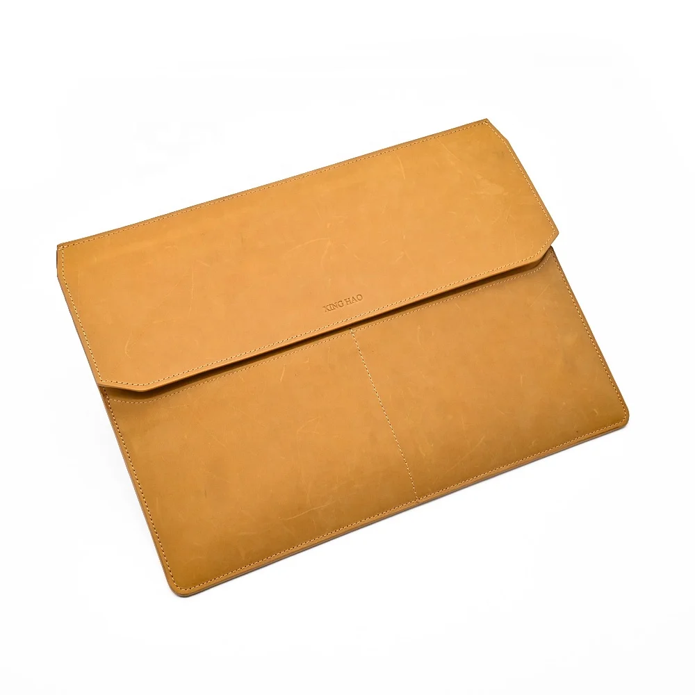 Premium Crazy Horse Leather Sleeve Vintage Laptop Bag Durable Protective Case for Daily Work