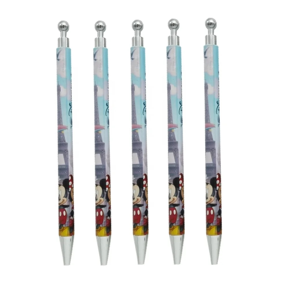 Plastic retractable writing hexagon ballpoint pen without clip