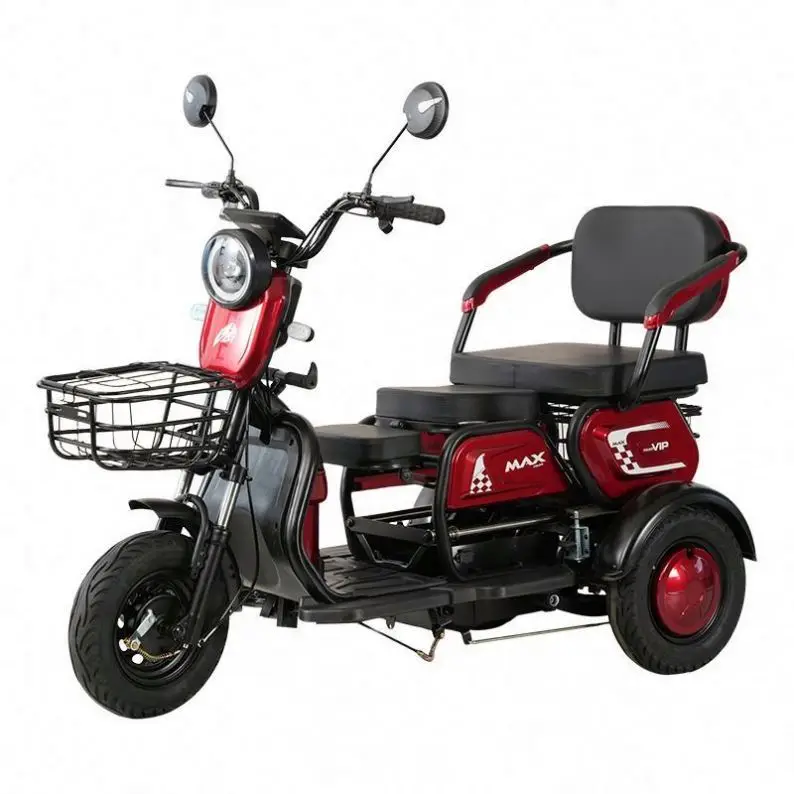 New Model Good Look 3 Wheel Electric Tricycles Trike Tricycle 600W 12Ah/20Ah Double Seat Tricycle