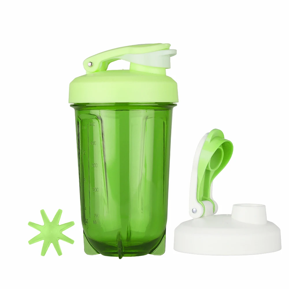 Portable custom 500ml blank shaker bottle for protein powder drinking Plastic Shaker Water Bottle PP/tritan bottle