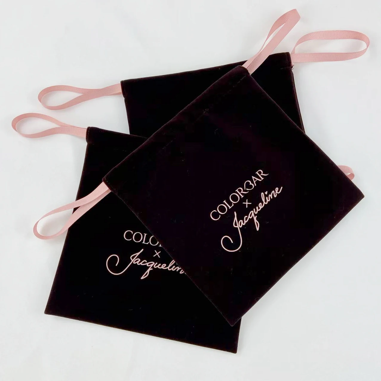 Мягкая замшевая сумочка для ювелирных изделий с розовым логотипом роскошная бархатная косметичка