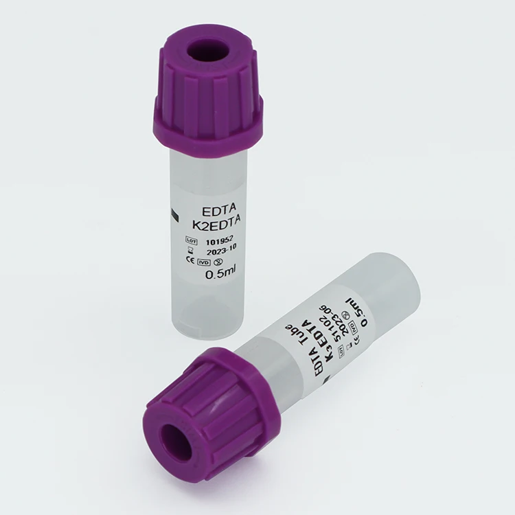 Disposable microtainer 0.5ml edta lavender tube with salient design