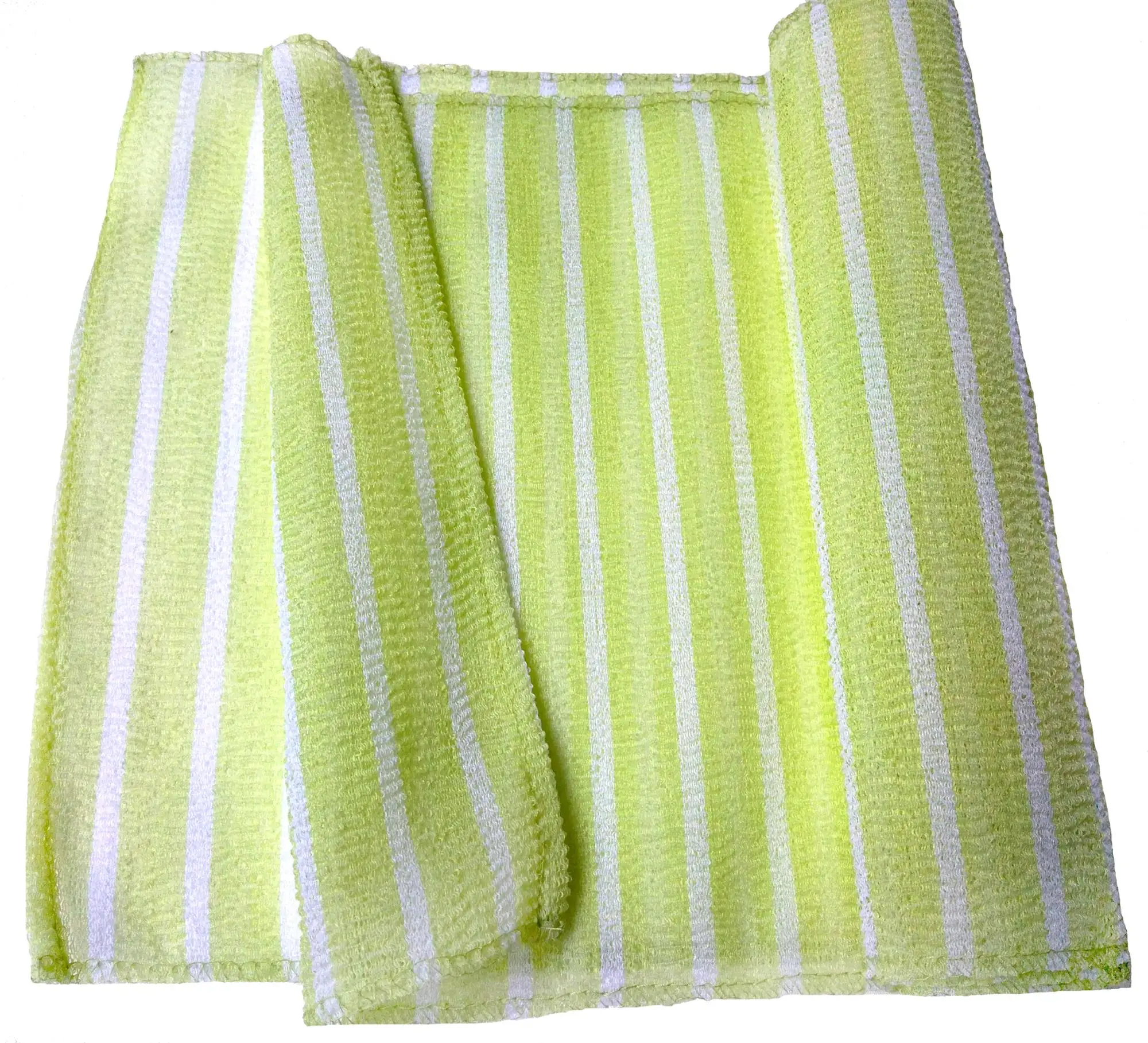 Bathroom Product Exfoliating Wash Cloth Colour Stripe White and Green Korea Beauty Cloth
