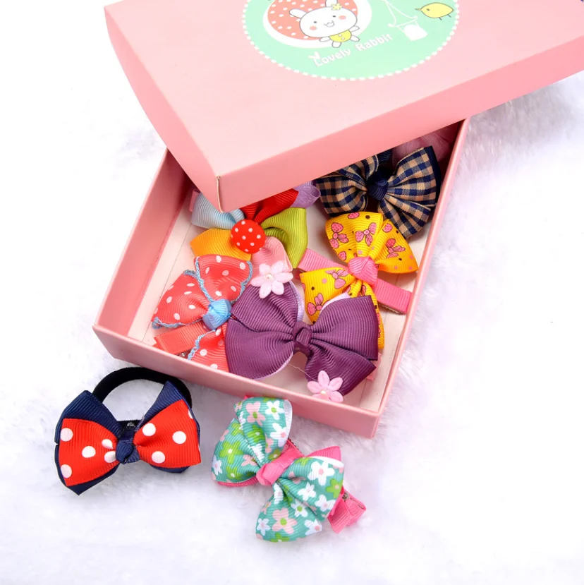 Kids cute hair accessories gift packing set child present hair clips and hair rings