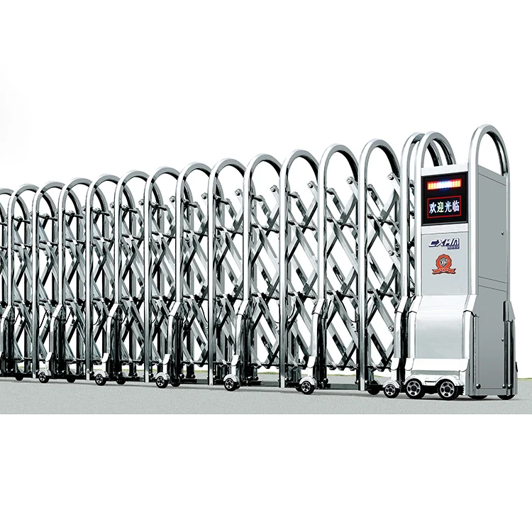 Electric retractable folding wrought iron gate