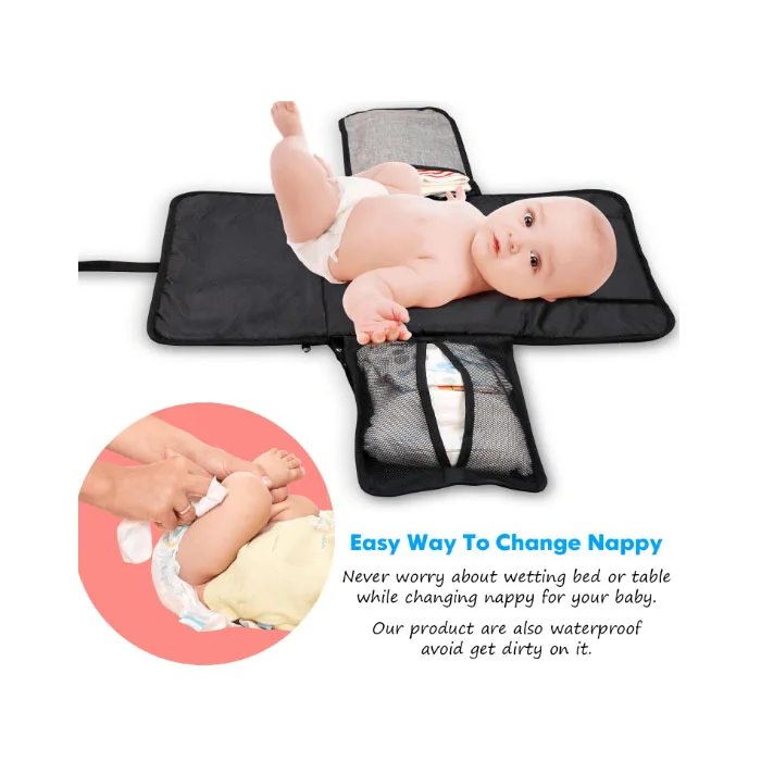 Baby supplies & products Stroller Strap foldable baby portable diaper bag changing mat portable diaper changing pad