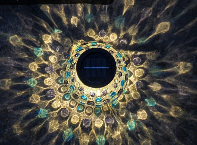 Solar Glass Ball Led Garden Lights Blue Jar Solar Light Table Light for Home Party Patio Lawn Christmas Outdoor Decor
