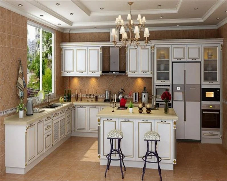 SJUMBO Oak Wooden Open Big Kitchen Cabinet Furniture With Big Island wooden arch kitchen cabinet