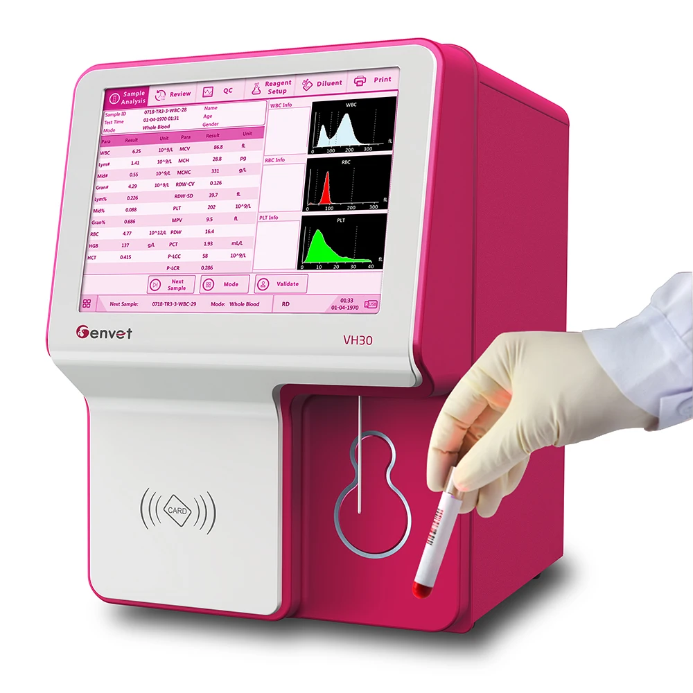 Genvet 3-Part Intelligent Laboratory Auto Hematology Chemistry Analyzer VH30 vet hematology analyzer