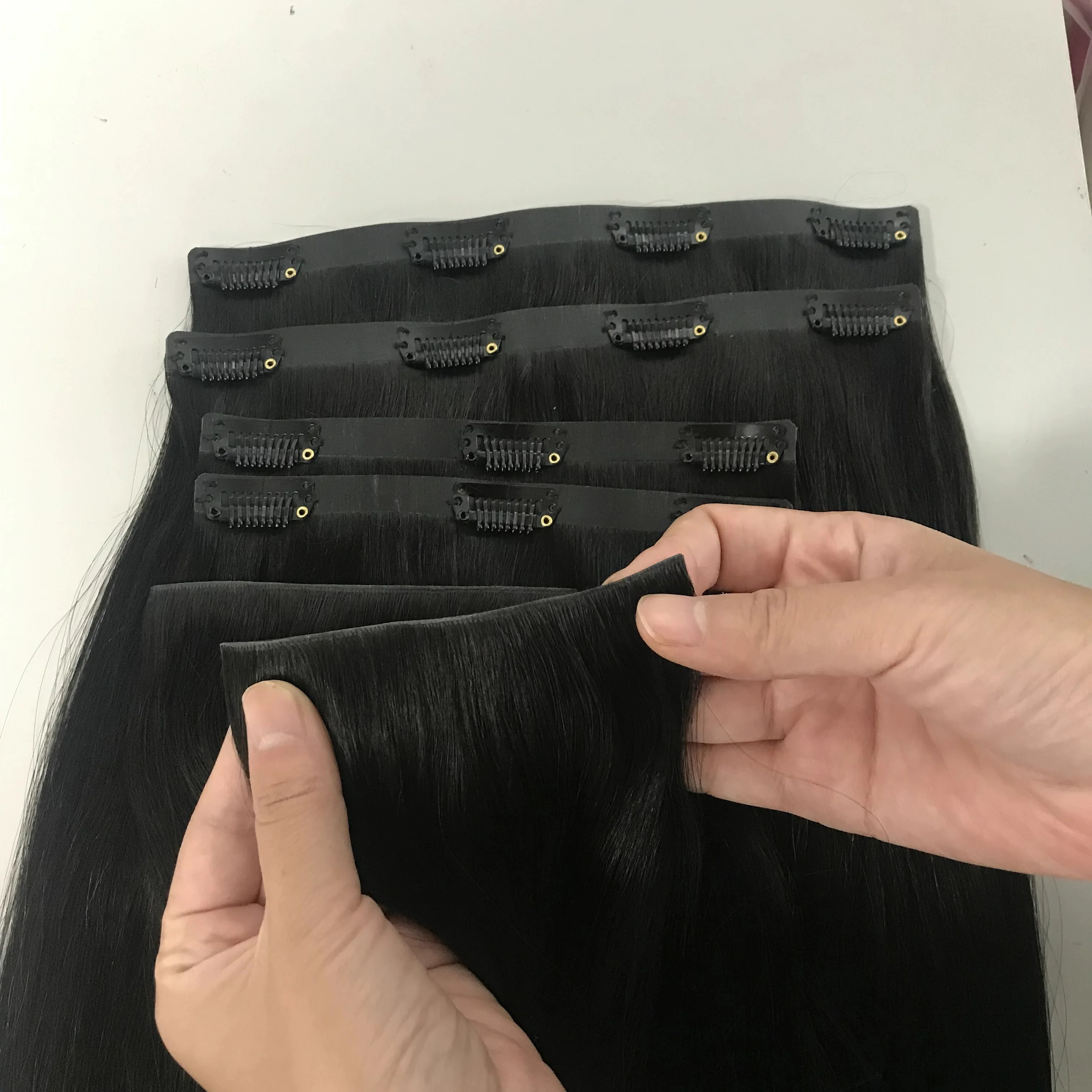 2024 New Design Invisible Clip In Hair Extension Heavy Gram 200g Available More Invisible and Can Wear On The Hairline Part