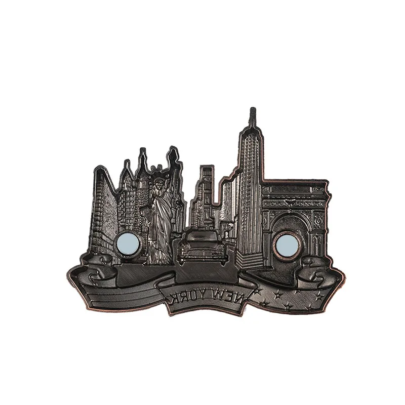 European and American tourism  refrigerator sticker metal commemorative gift  customized zinc alloy magnet refrigerator sticker