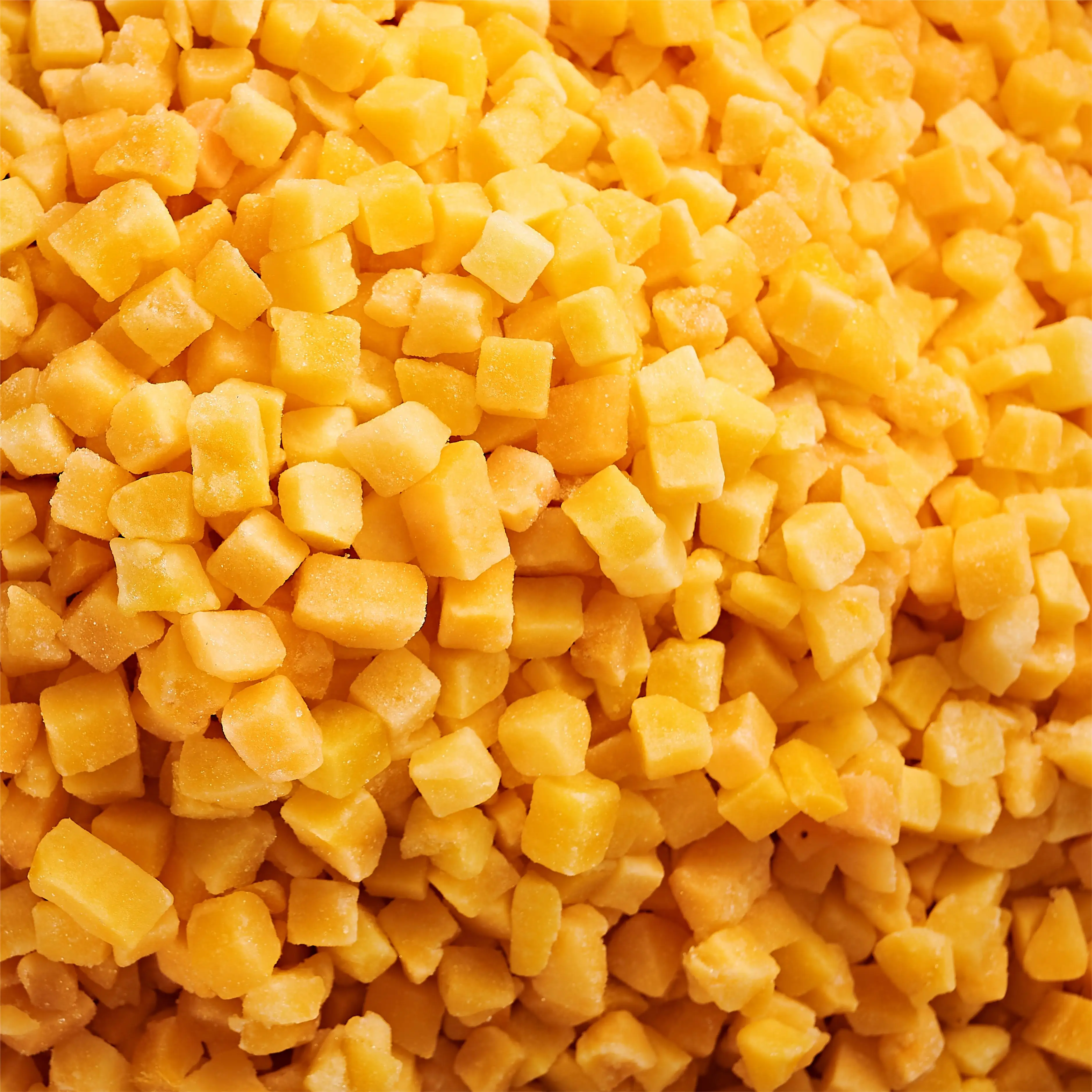 IQF Wholesale fruit frozen yellow peach dices Quick frozen high-quality yellow peach dices