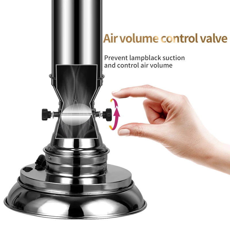 Korean indoor restaurant barbecue Smoke exhaust pipe with fan and lampshade