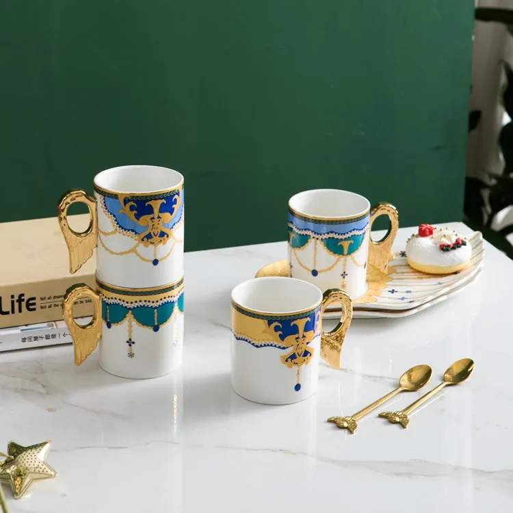 Angel Wing Mugs Porcelain Tableware Decorations Ceramic Western Food Plates Coffee Cups Dessert Plate