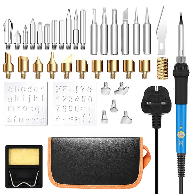Dropshipping 60W Soldaring Soldering Iron DIY Professional Set Wood Burning Kit Ferro De Solda  Electric Soldering Iron