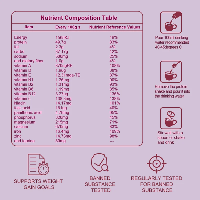 Mass Gainer Protein Powder Private Label Plant Whey Powder Protein Weight Gain Protine Powder Gold Standard Whey Protein
