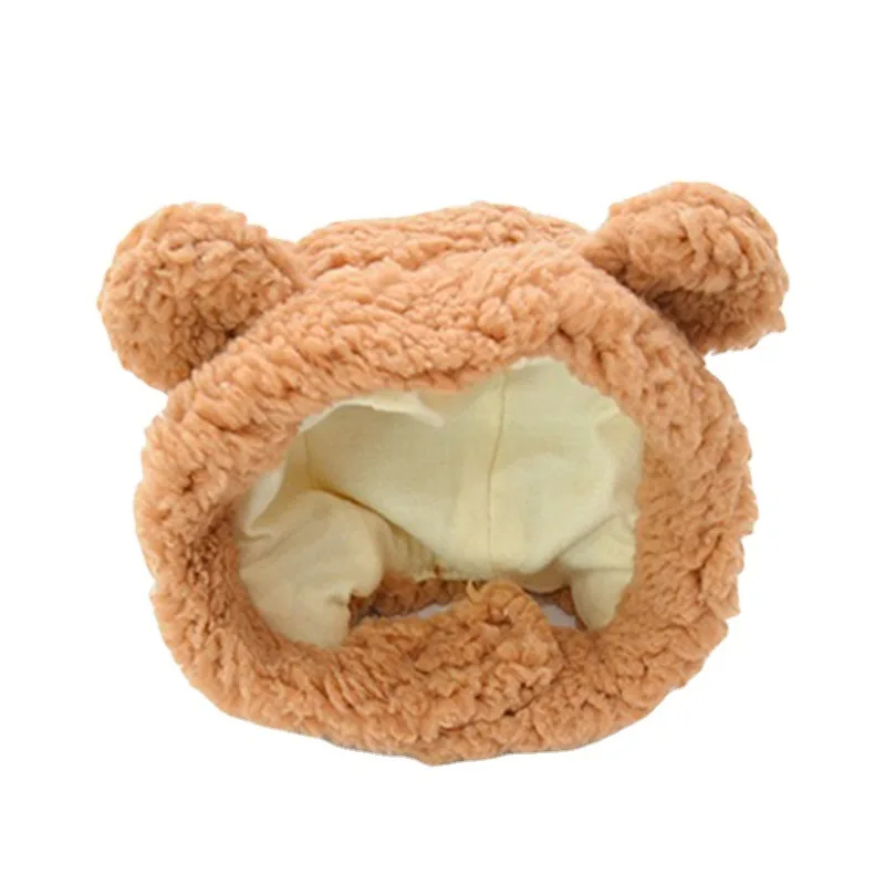 Wholesale Adjustable Plush Soft Pet Headwear Dress up Bear Hats Cute Cat and Dog Clothing Warm