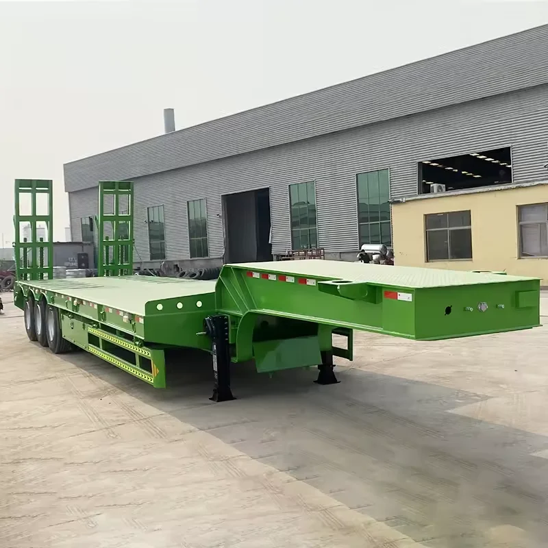 Factory Price 3/4 Axle 60/80/100 ton hydraulic xingce Gooseneck  Lowboy Lowbed Loader trucks semi trailer