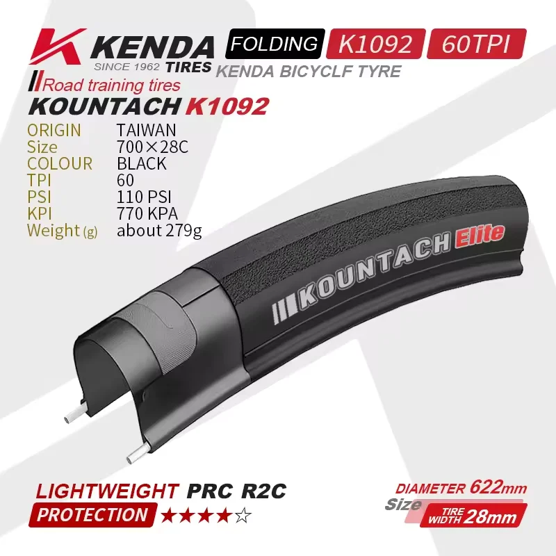K1092 Llanta Kenda Tire Tyres 700*23C/25C/28C Road Bike Parts Cycle Lightweight Anti-stab Outer Tube Bicycle Tires Parts