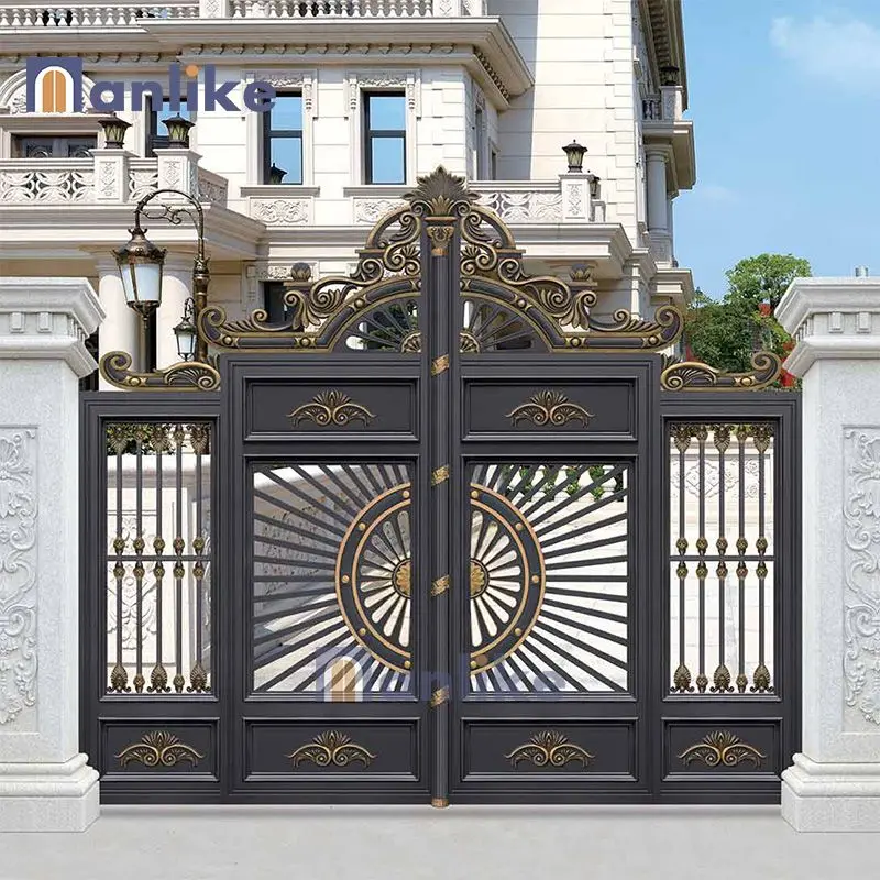 Anlike Italian Design Garden Automatic Car Main Entrance Modern Outside Sliding Security Aluminum Gate