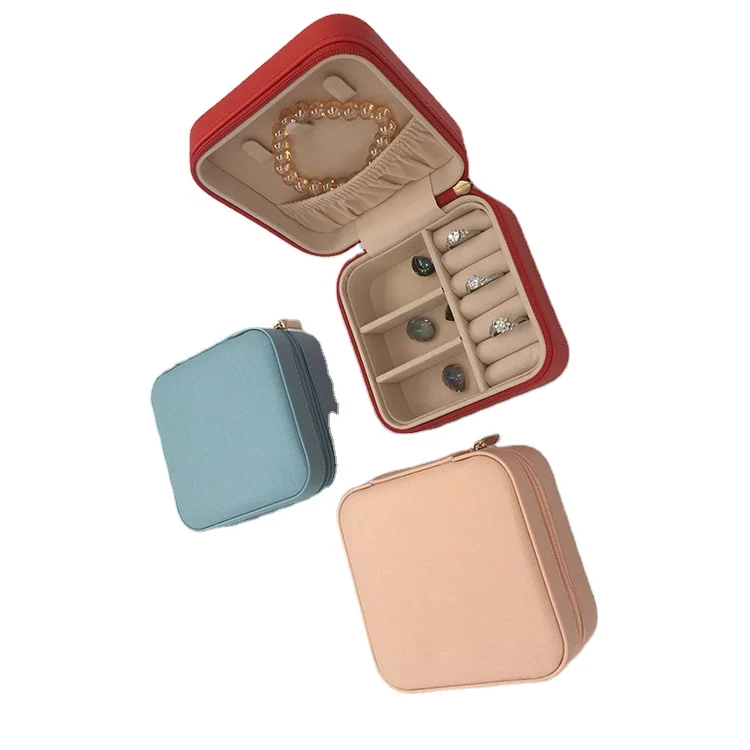 Wholesale Small luxury Multifunction travel leather jewellery jewelry case storage gift box with