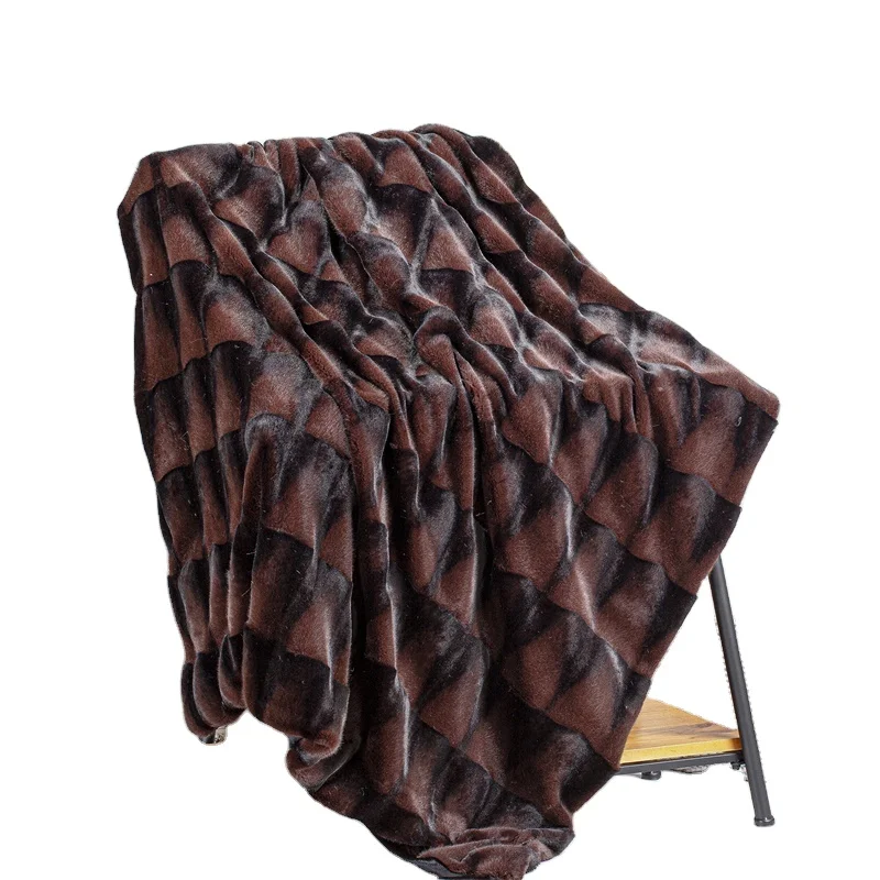 
Winter Super Soft Comfortable Blankets Faux Rabbit Fur throw 