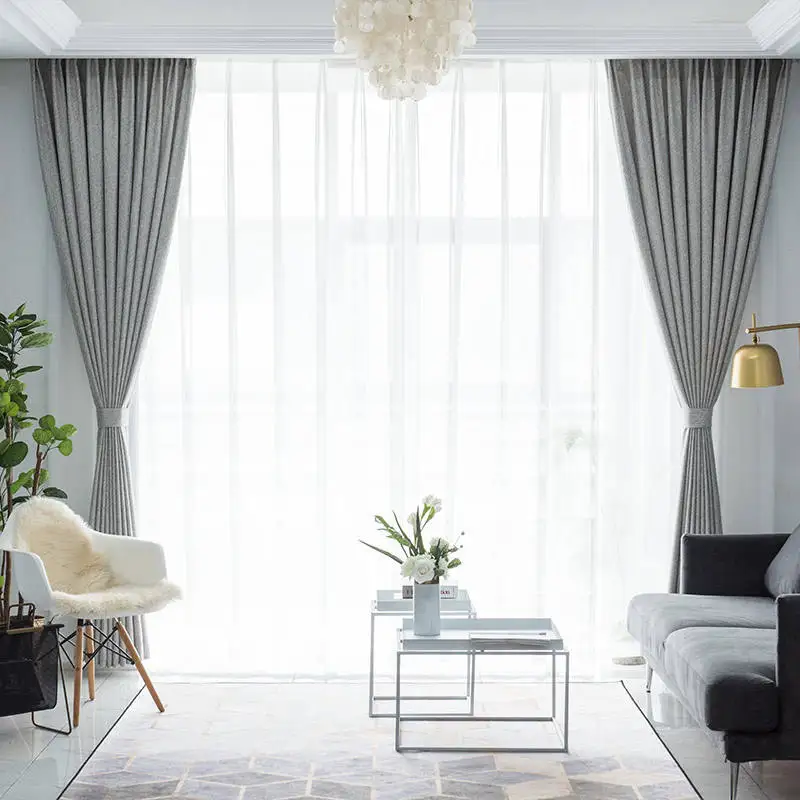 Innermor Curtains Nordic simple modern bedroom living room high-end atmosphere new fresh high shading