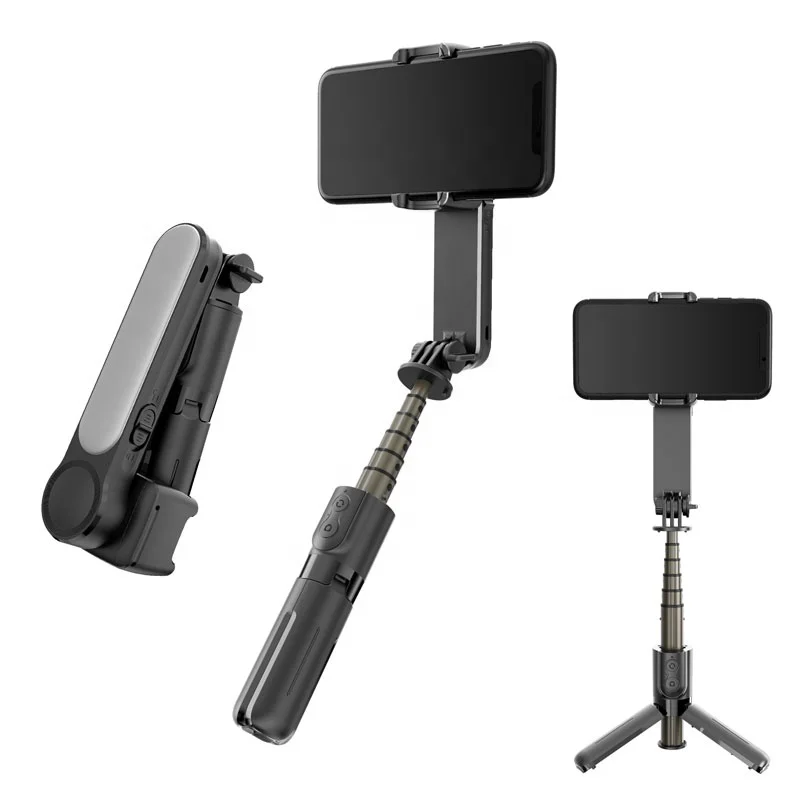 New Gimbal Stabilizer Tripod  With Led Light 3 Axis 360 Rotation Selfie Stick Foldable  Flexible Portable Selfie Stick Smart