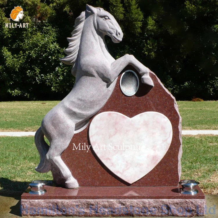 Custom Made High Quality Large Stone Granite Marble Pet Tombstone Horse Grave Stone Tombstone For Cemetery