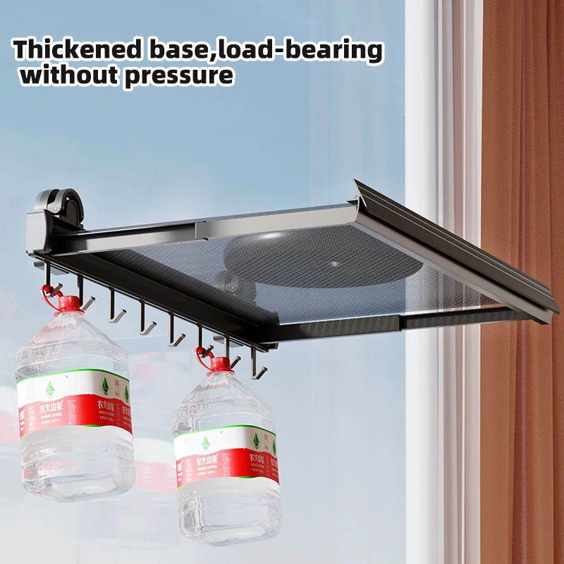 Wholesale Space-Saving Aluminium Foldable Wall-Mounted Clothes Drying Net with Detachable Hooks for Living Room Use