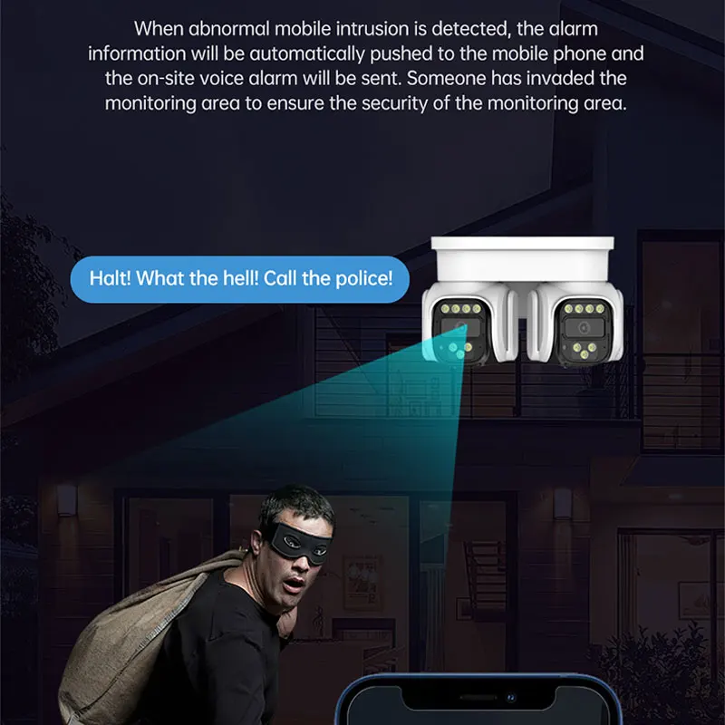 iCam365 4k Dual Ptz Dome IP Camera With 7W Solar Panels Outdoor Wifi Security Camera IP66 Low Power Solar Cctv Camera System