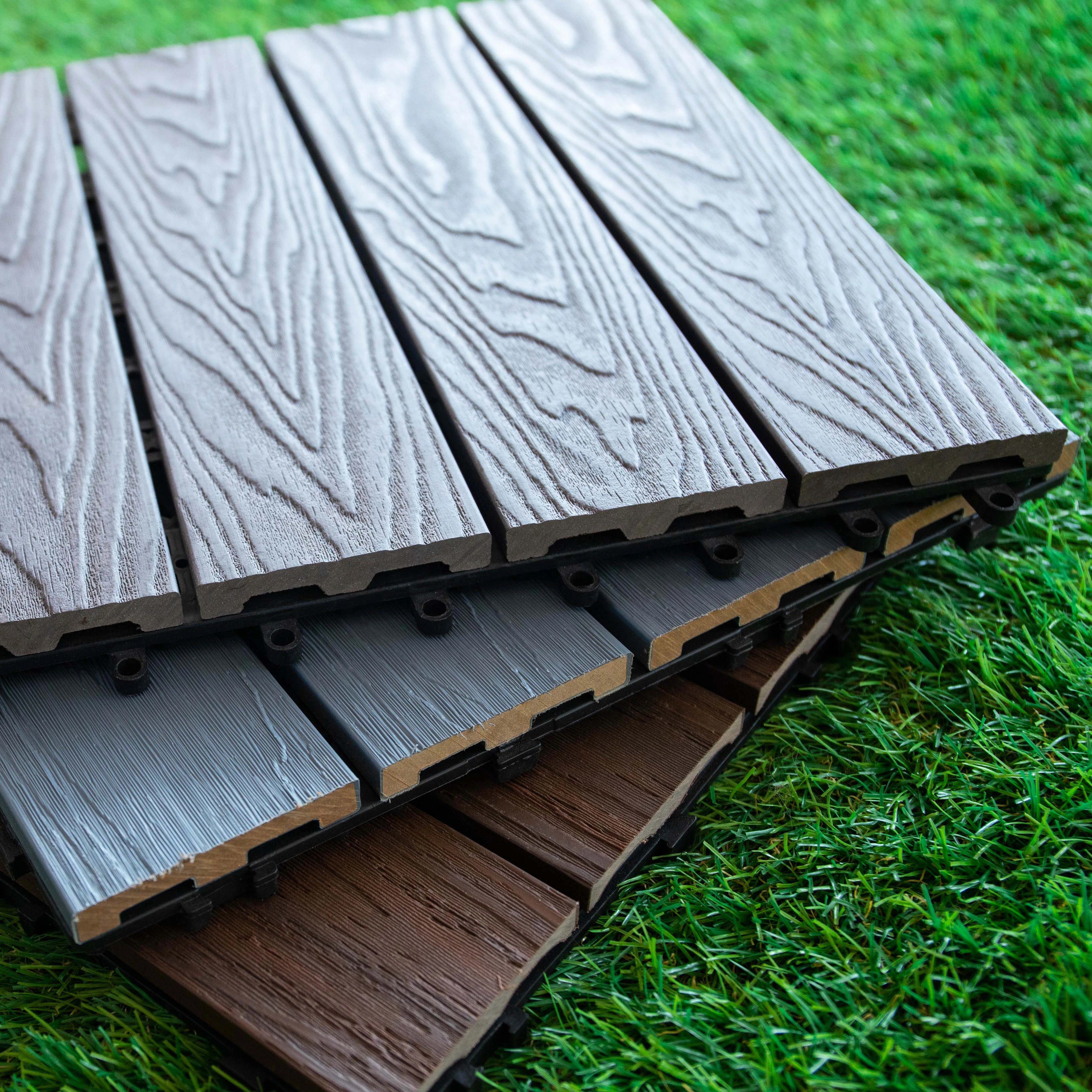 Garden Use Terrace Decking Interlock Easy Installation Cheap Outdoor DIY WPC Tile